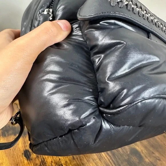 Stella McCartney Black Padded Star Mini Backpack Chain Detail Italy